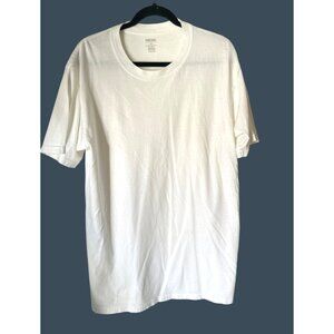 Kirkland Signature White T-Shirt L 100% Cotton Crew Neck Short Sleeve Casual Top